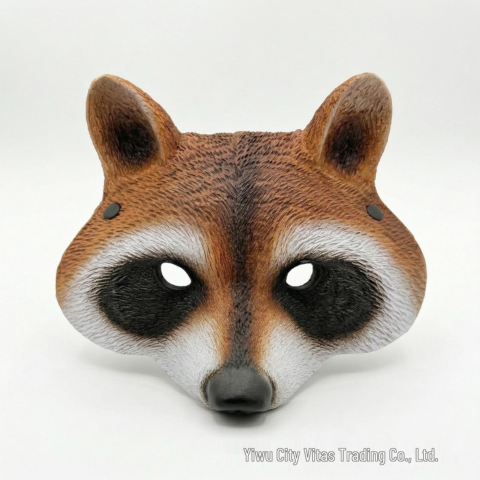 Halloween Raccoon PU Mask - Animal Costume for Mardi Gras & Carnival