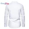 Cozy Up Men Color Block Tops Casual Long Sleeve Tunic Round Henry Collar Shirts