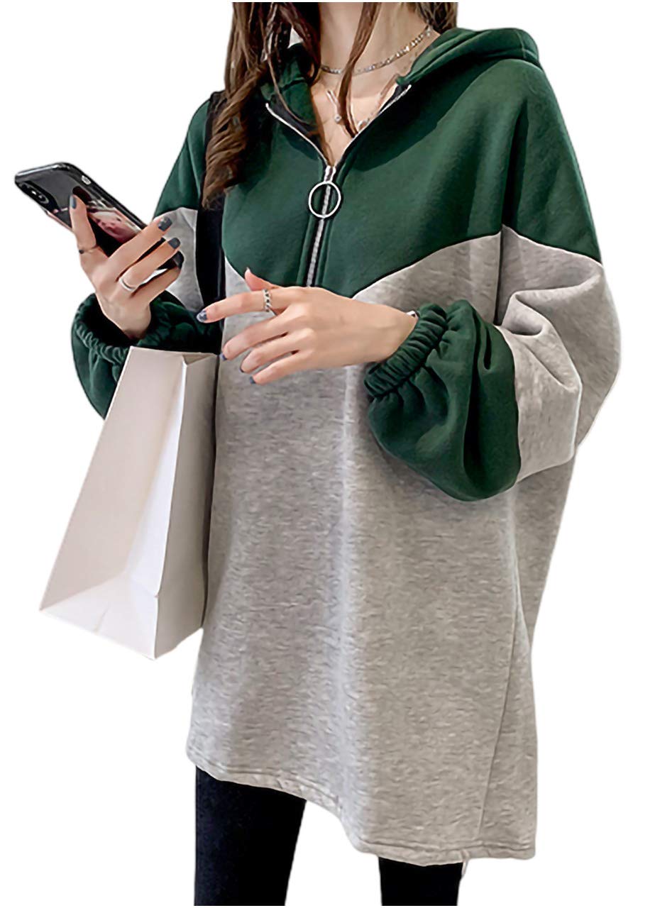 

uniquely improved long solid perfect for and Lightweight and this green hoodie is perfect for or Size Chunach s zip-up hoodie, two-tone material,