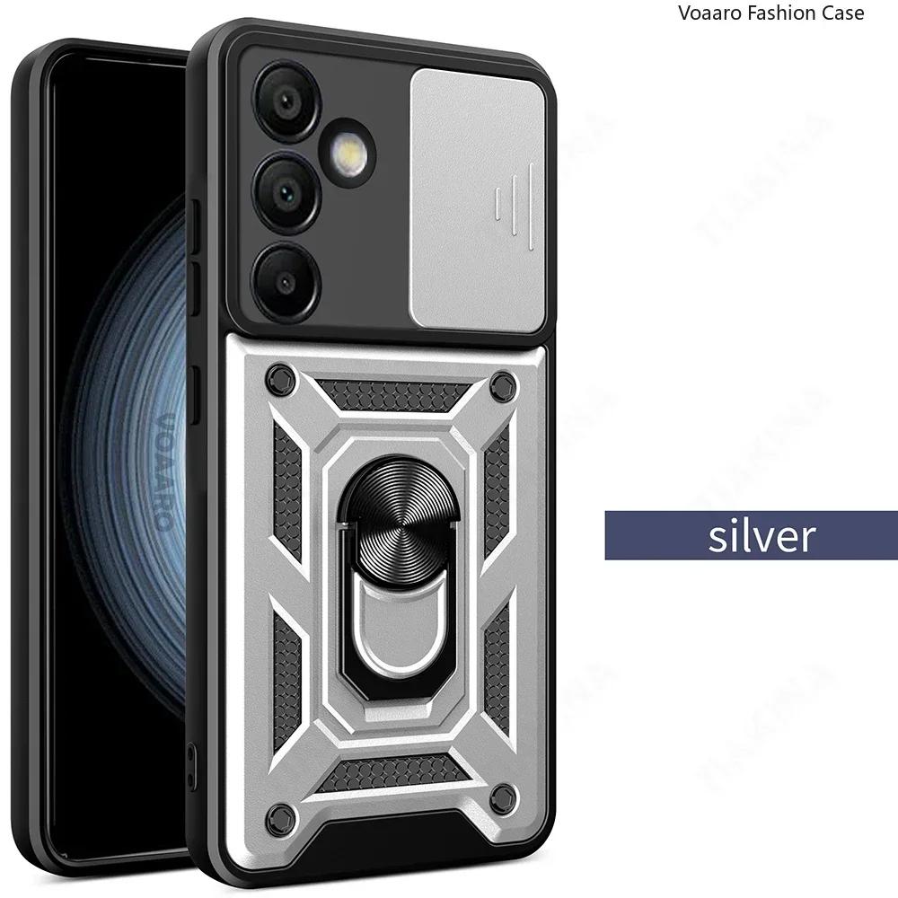 Magnetic Ring Armor funda for Samsung Galaxy S24 FE Case for Samsung S24 Ultra M15 F15 M55 A15 A55 A35 M54 Case slide Lens Cover