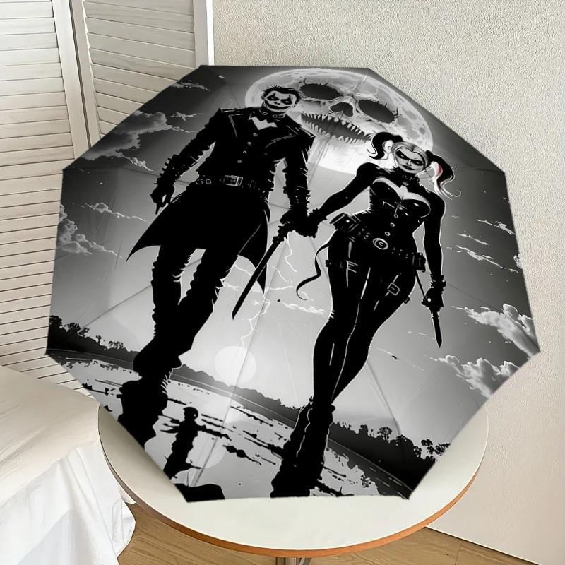 1PC Warner Joker Harley Umbrella-8-Rib Reinforced, Automatic Open, Lightweight-A107