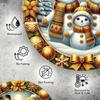 1pc 7.87x7.87 inch Aluminum Metal Sign, Snowman Family Print, Round Tin Wall Art 20.32 cm, Festive Holiday Decor for Bar Cafe Club
