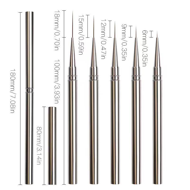 1Pcs Nail Art Brushes French Nail Liner Pens 10/12/23Mm Ultra-Fine Long Wire Drawing Painting Manicure Tool