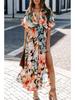2026 Summer Floral V-Neck Dress: European & American Style, Slimming Fit for Women