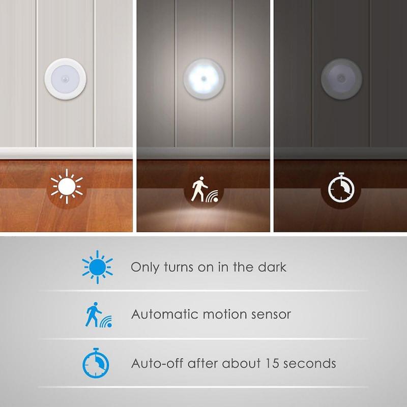 Motion Sensor LED Lights Battery-Powered for Indoor and Outdoor Use, Versatile Design In White Color for Easy Installation