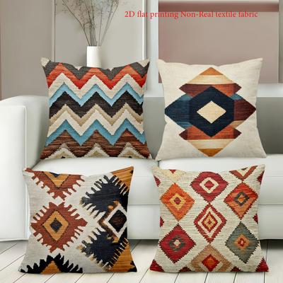 2D Flat Printing Bohemian Patterned Pillows for Stylish Home Decor Polyester Pillowcase Sofa Decorative Cushion Cover