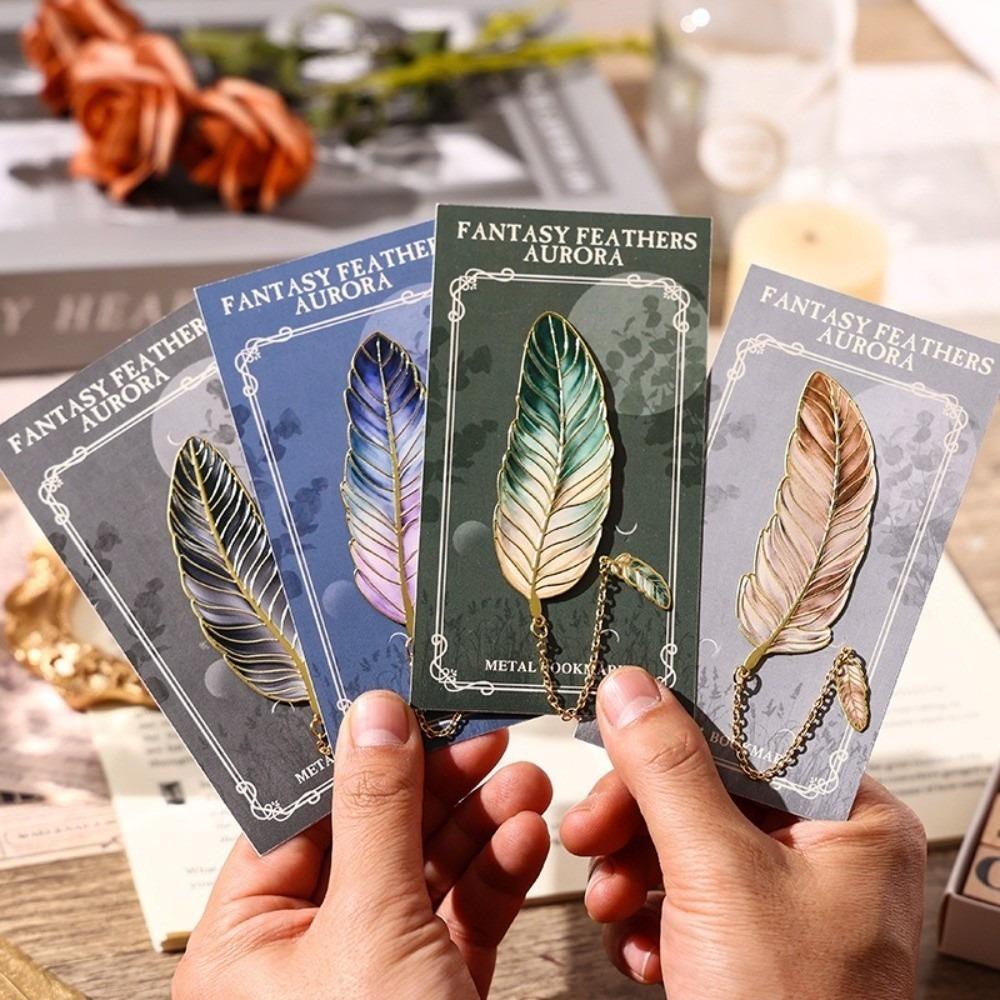 Vintage Feather Metal Bookmark Feather Book Page Marker Vintage Feather Bookmark Reading Supplies