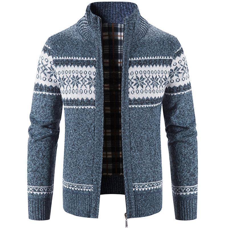Winter Herren Fleece Strickjacke Weihnachten Strickpullover Mantel Business Casual Jacke Hohe Qualität Herren Wolle Kaschmir Kleidung