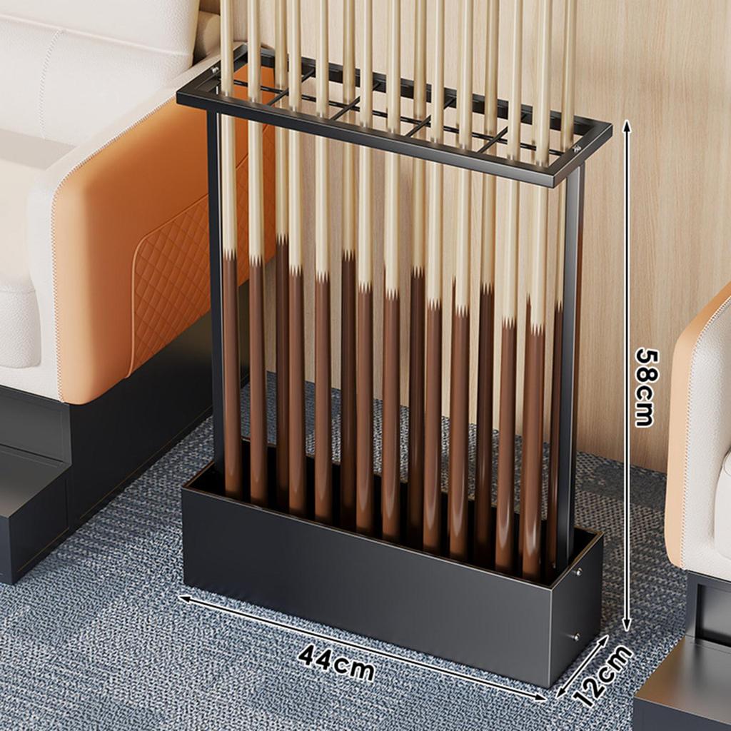 Billiard Cue Holder, Metal Stand, Freestanding Storage, Vertical Organizer,