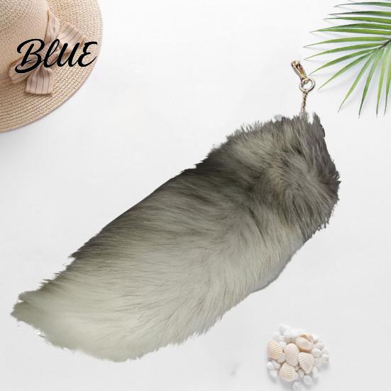 Rotatable Lobster Clasp Keychain Extra Large Fake Fox Tail Oversized