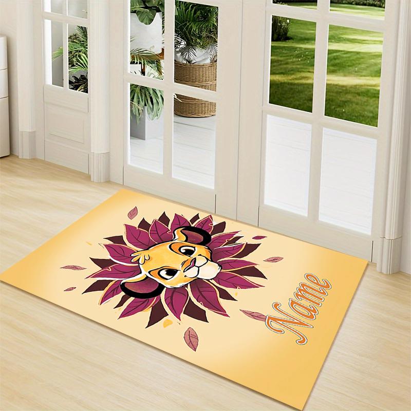Custom Name Lion Sunset Majesty Carpet Rug Customizable Soft Washable Anti-Slip Home Living Room Sofa Mats Personalized Rug. 0909306