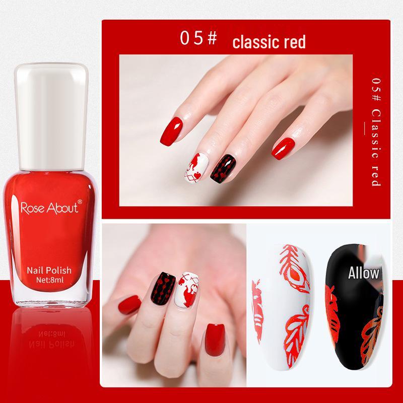 Peelable Nail Art Stamping Polish Set, 8ml - Long-Lasting, No-Bake, Easy-Transfer Formula