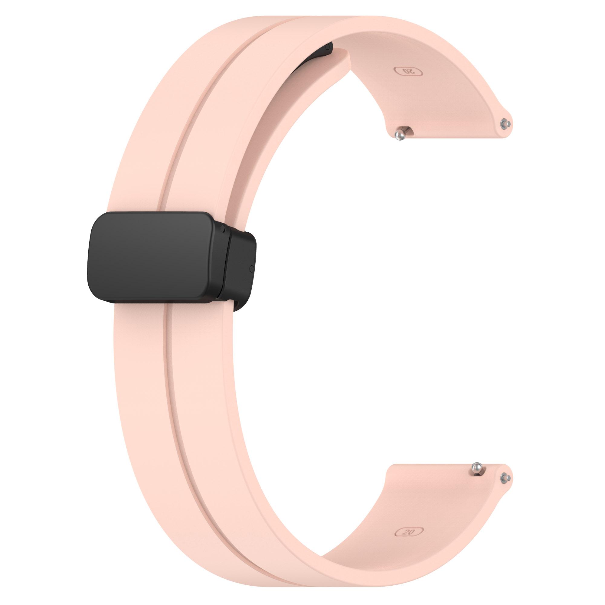 

For Huawei Watch GT 4 46mm/Watch 4 Pro/Honor Watch GS 3i/GS 3/GS Pro/Huami Amazfit GTR 4 46mm/3/3 Pro Silicone Watch Strap 22mm Magnetic Buckle Band Pink