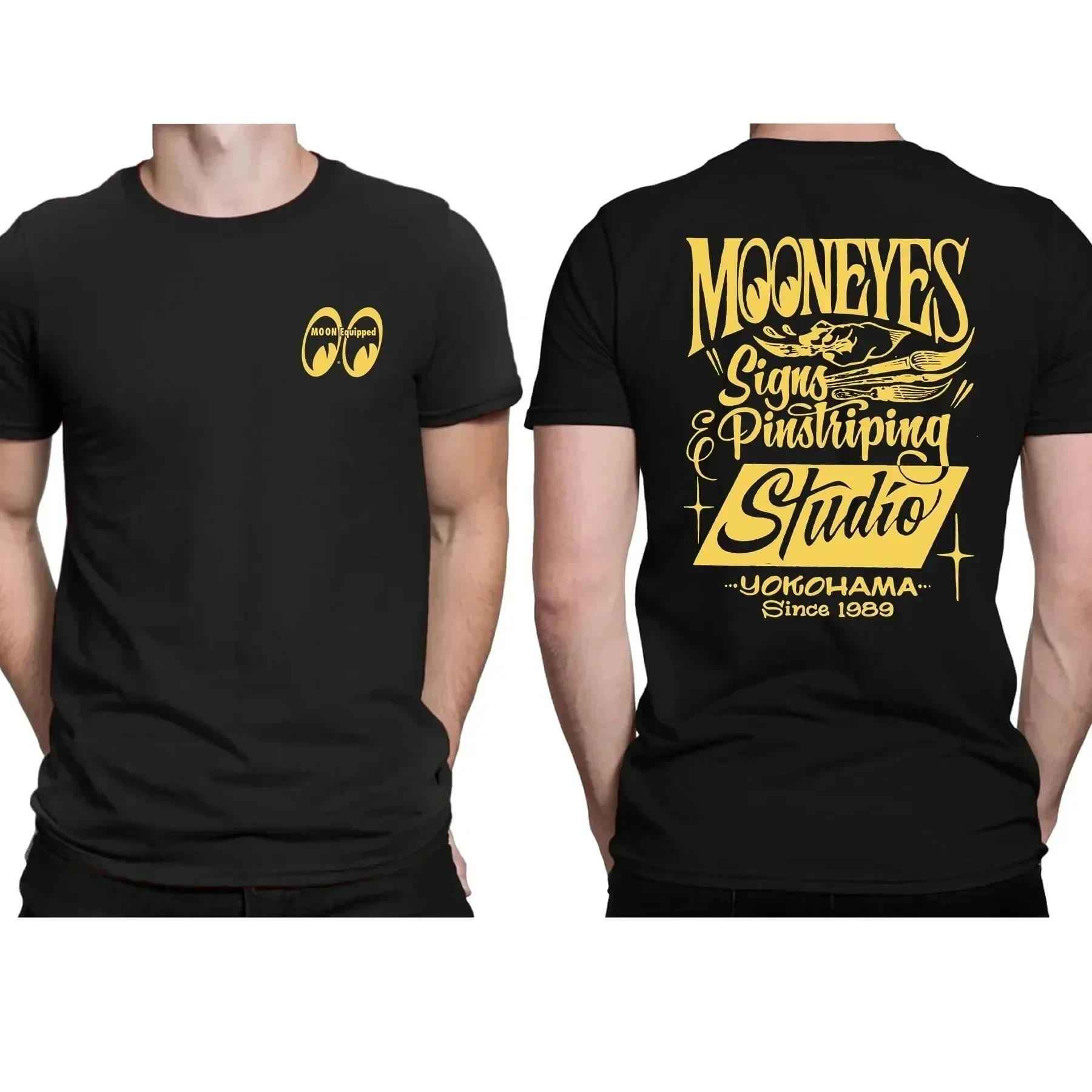 

MOONEYES Retro and Unique Tshirt Printed Tshirt Graphic Street Mens and Womens Top with A Full American Retro Style L