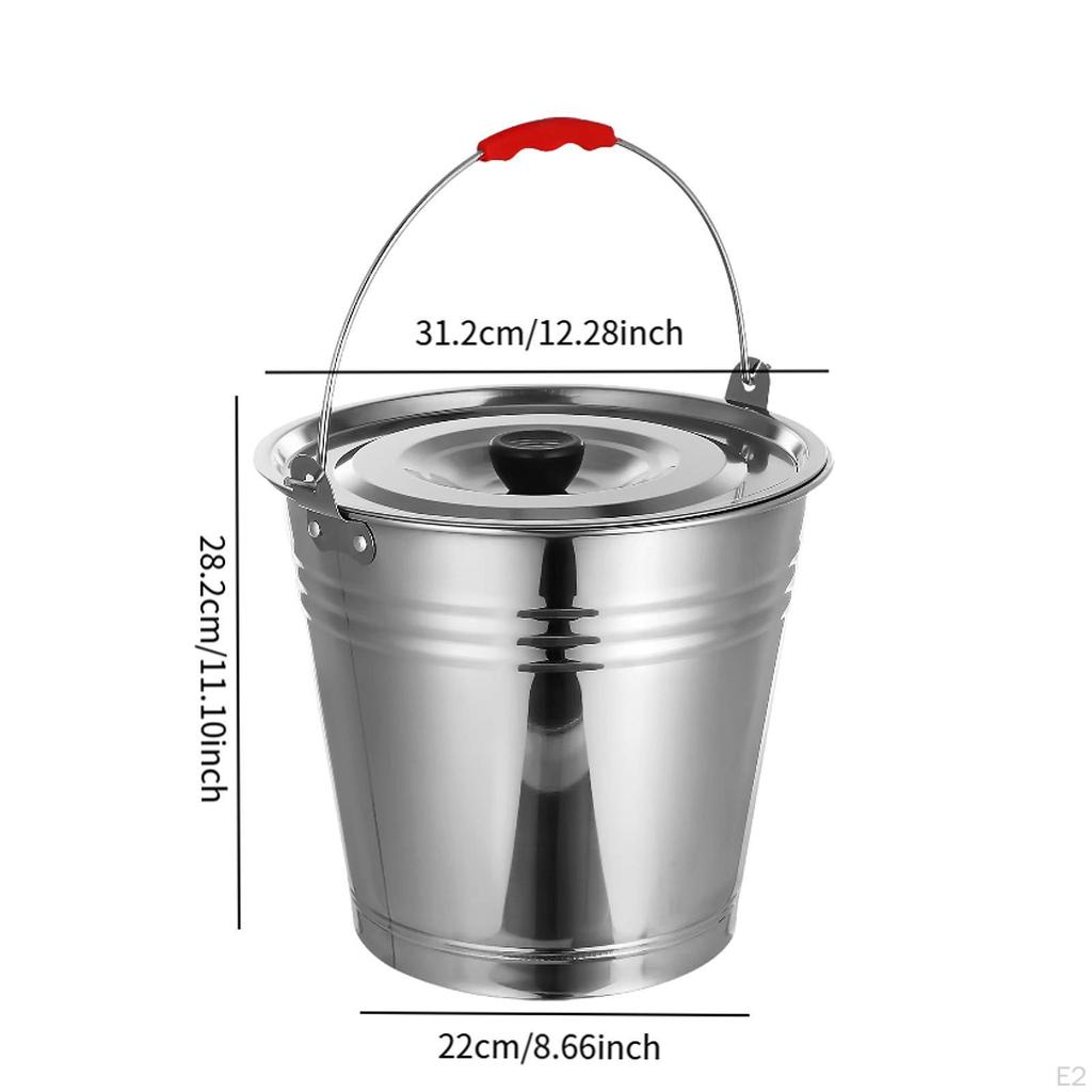 Ice Bucket Stainless Steel with Lid Beverage Tub Easily To Clean Pail Wine for