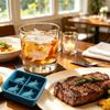 Molde de Gelo de Silicone Formato Tubarão 4 Cubos Flexível Antiaderente Bandeja de Gelo para Whiskey Cocktails Sucos Sem BPA Seguro para Lava-louças Molde Multiuso