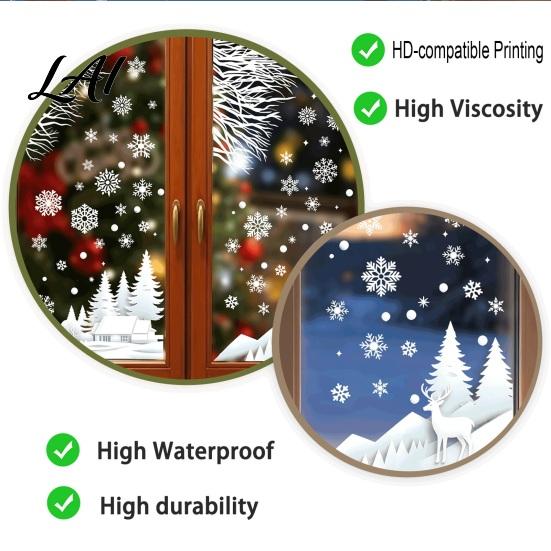 Christmas Party Glass Decorations White Winter Forest Window Static Sticker Waterproof PVC Snow Scene Wall Decals Decal Silhouette Art for