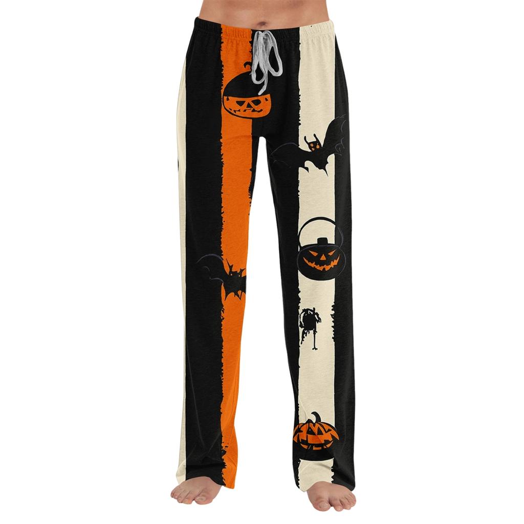 Women's Halloween Print Loose Fit Pajama Pants for Loungewear and Sleep