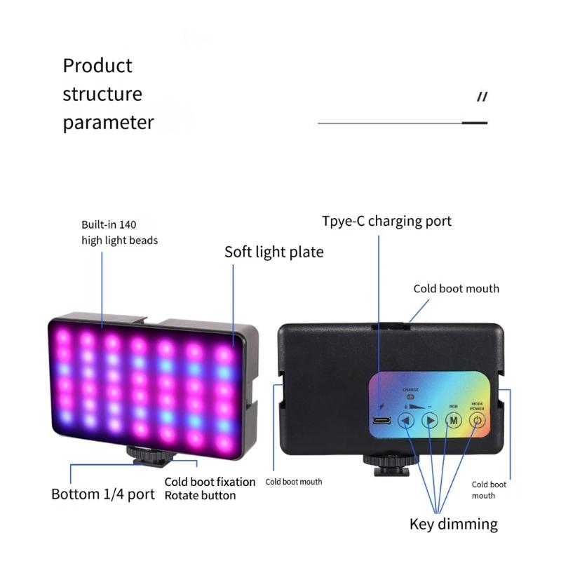 Handy-Licht LED Dimmbares Selfie-Licht für Handy und Kamera mit 1800mAh Akku 3 Lichtmodi für Fotografie Video