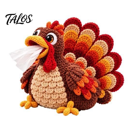 Milk Cotton Yarn Craft Animal Crochet Tissue Box Cover DIY Kit, Highland Cow Holder Making Cute Easy Patterns for Beginners Pumpkin Turkey Frog