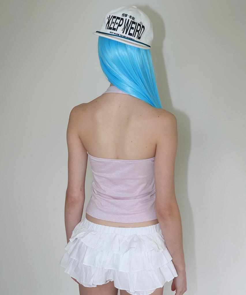 CRANK Glitter Halterneck Top_Pink