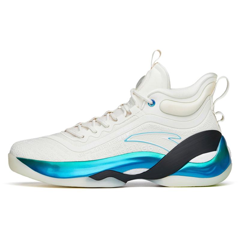 Anta KT7 Cushioning Anti-Slip And Wear-Resistant High-Top Basketball Shoes White Blue Sneakers 112221101-2