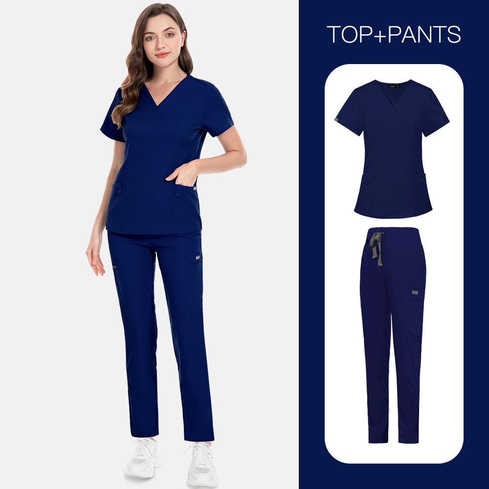 Beauty Salon Overalls, Operating Room Hand Washing Clothes, Hand Washing Clothes, Short-Sleeved Doctor Elastic Nurse Clothes Set
