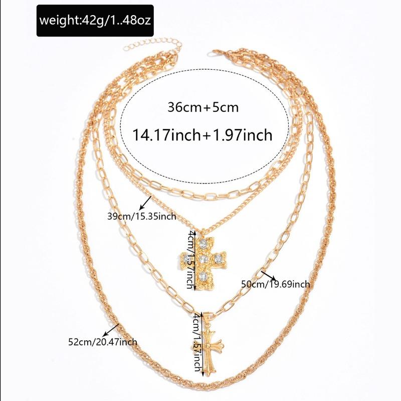 Long cross necklace alloy jewelry women's exaggerated sweater chain niche high-end item jewelry