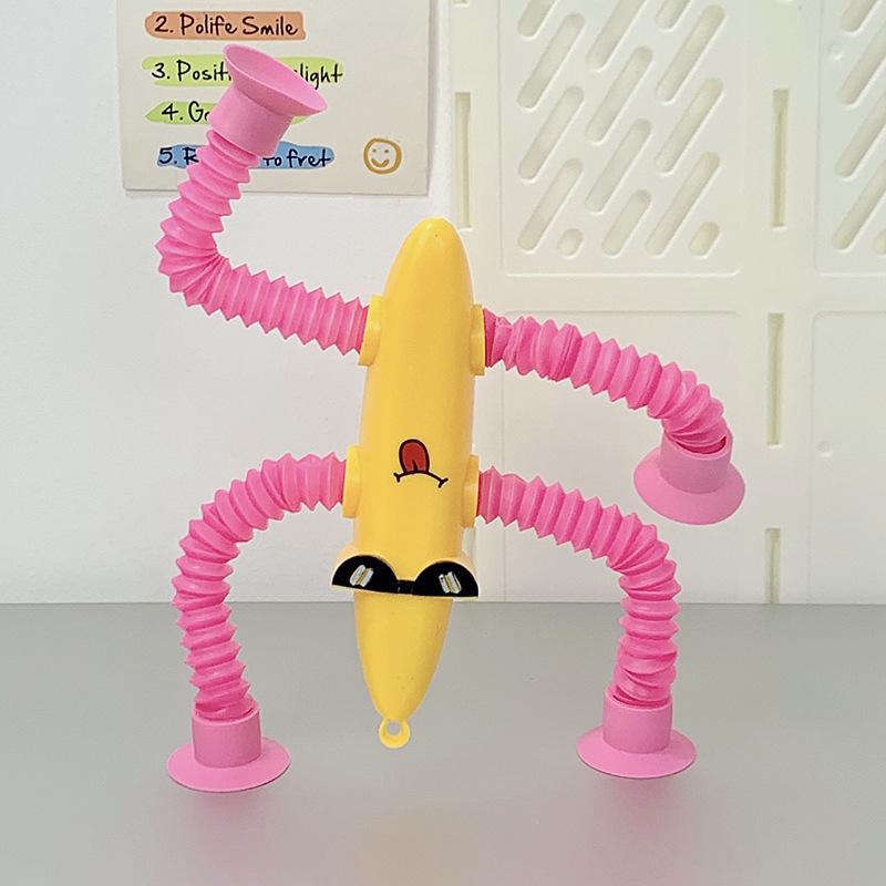 

Telescopic Light-Up Banana Suction Toy - Educational & Interactive Decompression for Kids Standard