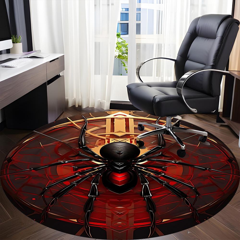 1 Stück Spinnennetz Büro Runder Teppich, Matte Geeignet Für Büro, Unter Bürostühlen Schlafzimmer Wohnzimmer Heimdekoration, Zimmer Deko