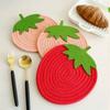 Sevimli Meyve Serisi Pamuk İp Yemek Altlığı Kaymaz Bardak Altlığı Jakar Tekniği Isı Yalıtım Matı Çilek Balkabağı Yaprağı Özellikli