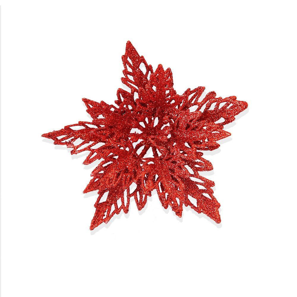 13cm Weihnachten Glitzer Blume Kopf Pailletten Realistisch Künstliche Weihnachtsstern Blume Handgemacht Simulation Weihnachtsbaum Dekorationen