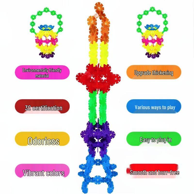 Educational Snowflake Interlocking Building Blocks for Children - Early Education Toys