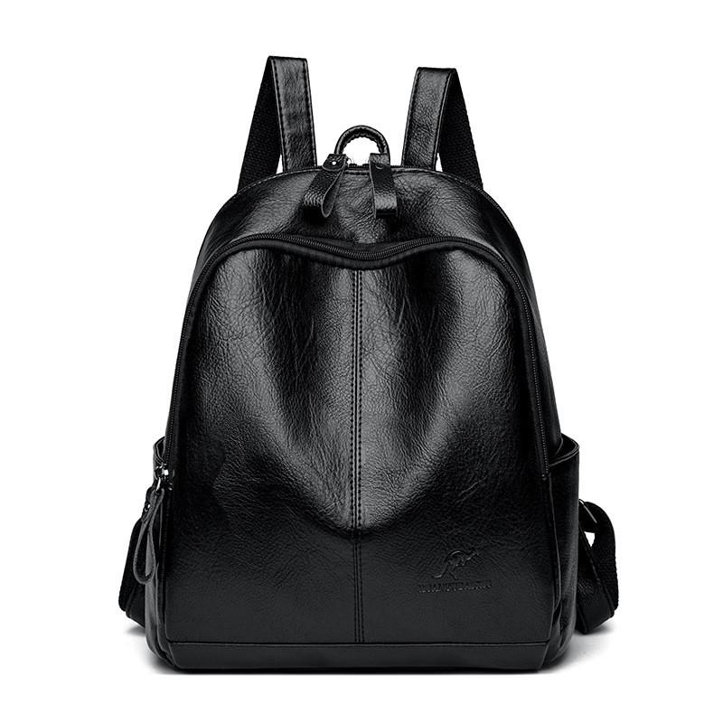 Ielgy Retro Soft Leather Backpack Fashion Large Capacity Backpack Leisure Travel