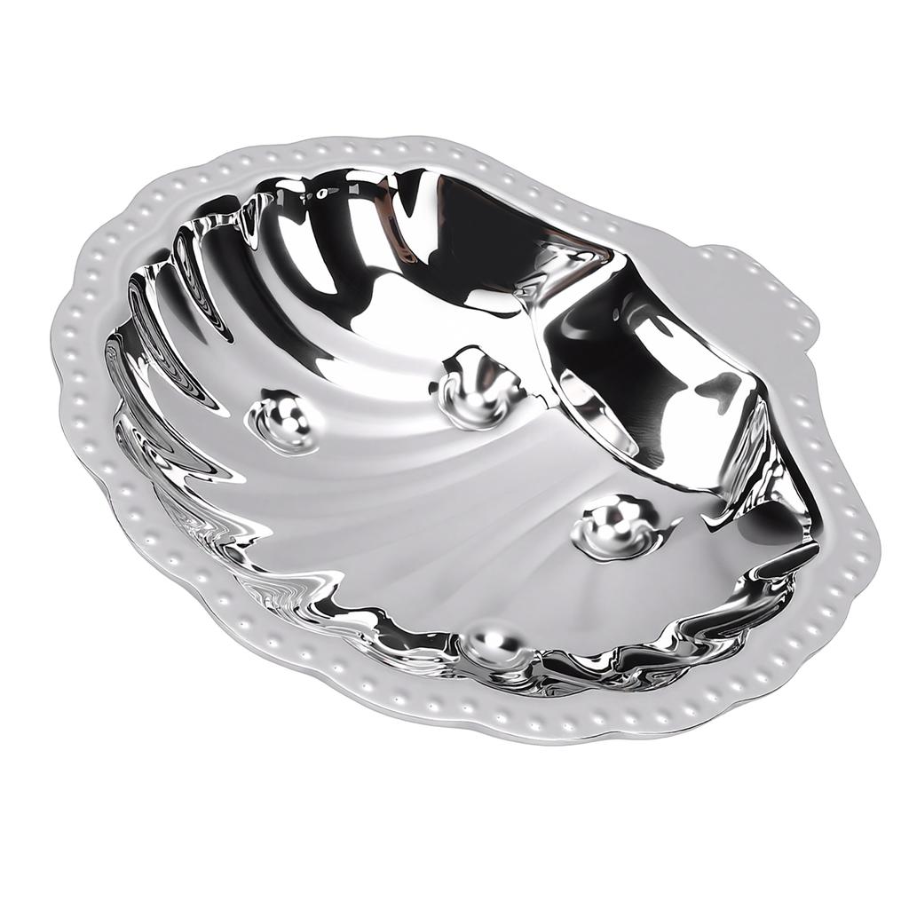 Metall-Snackschale 304 Edelstahl Vintage Muschelform Schmuckhalter für Trockenfrüchte Nüsse Vorspeisen