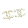 Chanel Three-dimensional Double C Shape Metal Glass Pearl Crystal Ear Clip Men and Women Same Style Couple Model
