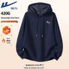 Warrior Vintage Floral Print Fleece-Lined Hooded Sweatshirt