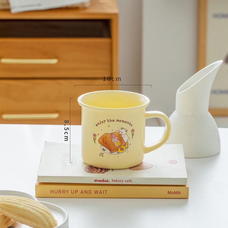 Cute Ceramic Mug Cartoon Cream Milk Breakfast Cup High Looking Home Coffee Cup Girls Afternoon Tea Cup