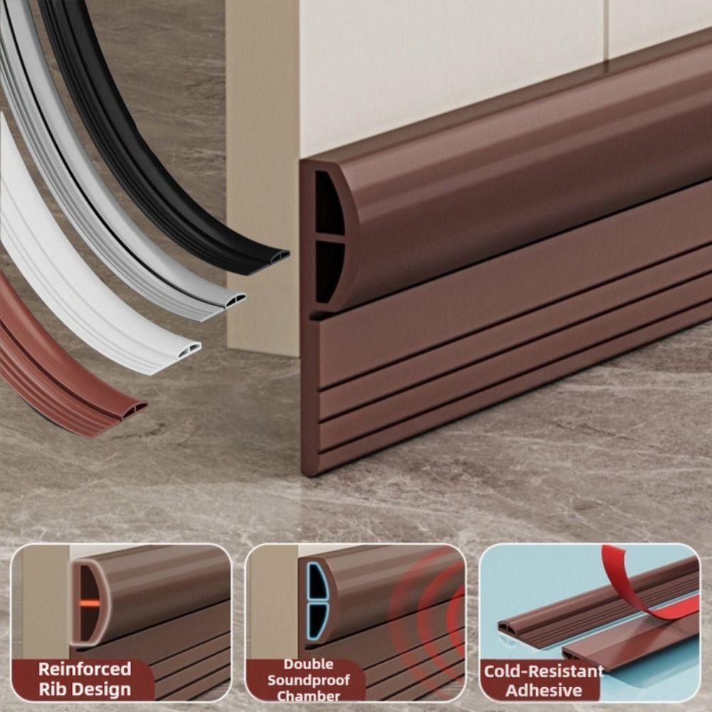 Self Adhesive Door Bottom Seal TPE Door Sweep Flexible Gap Filler  Indoor Use