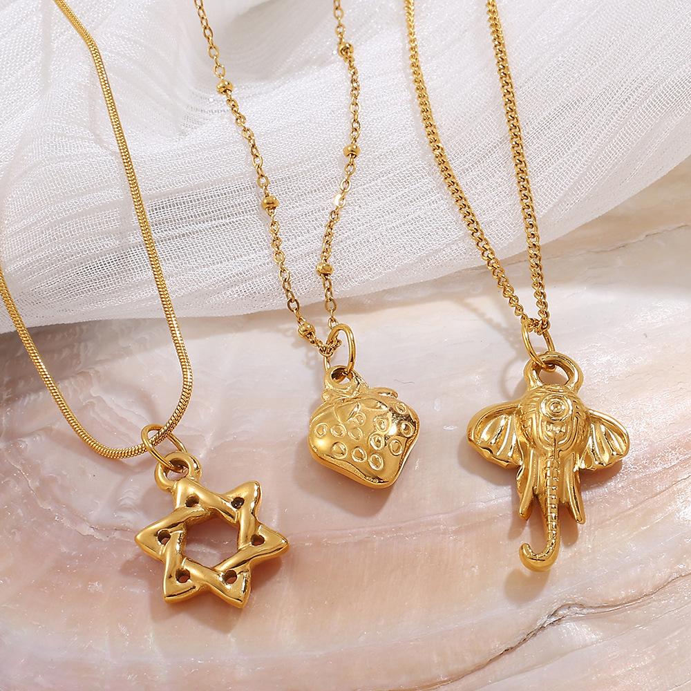 European and American stainless steel DIY pendant accessories plated 18K gold pendant palm hexagram shape pendant jewelry women