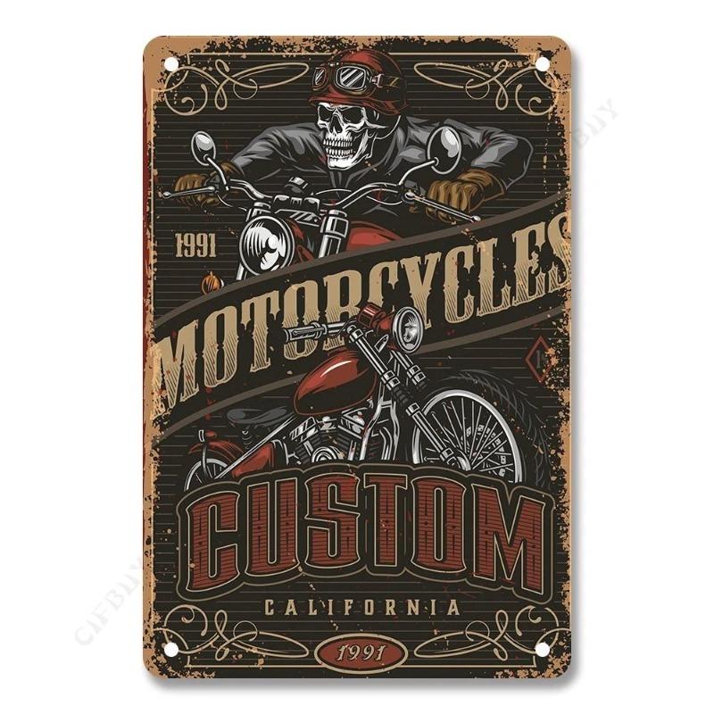 Motorcycle Legends Tin Sign, Retro Rural Wall Art 20x30cm