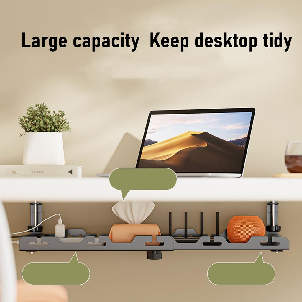 Under Desk Cable Management Adjustable Carbon Steel Multifunctional Desk Wire Organizer for Home School Office