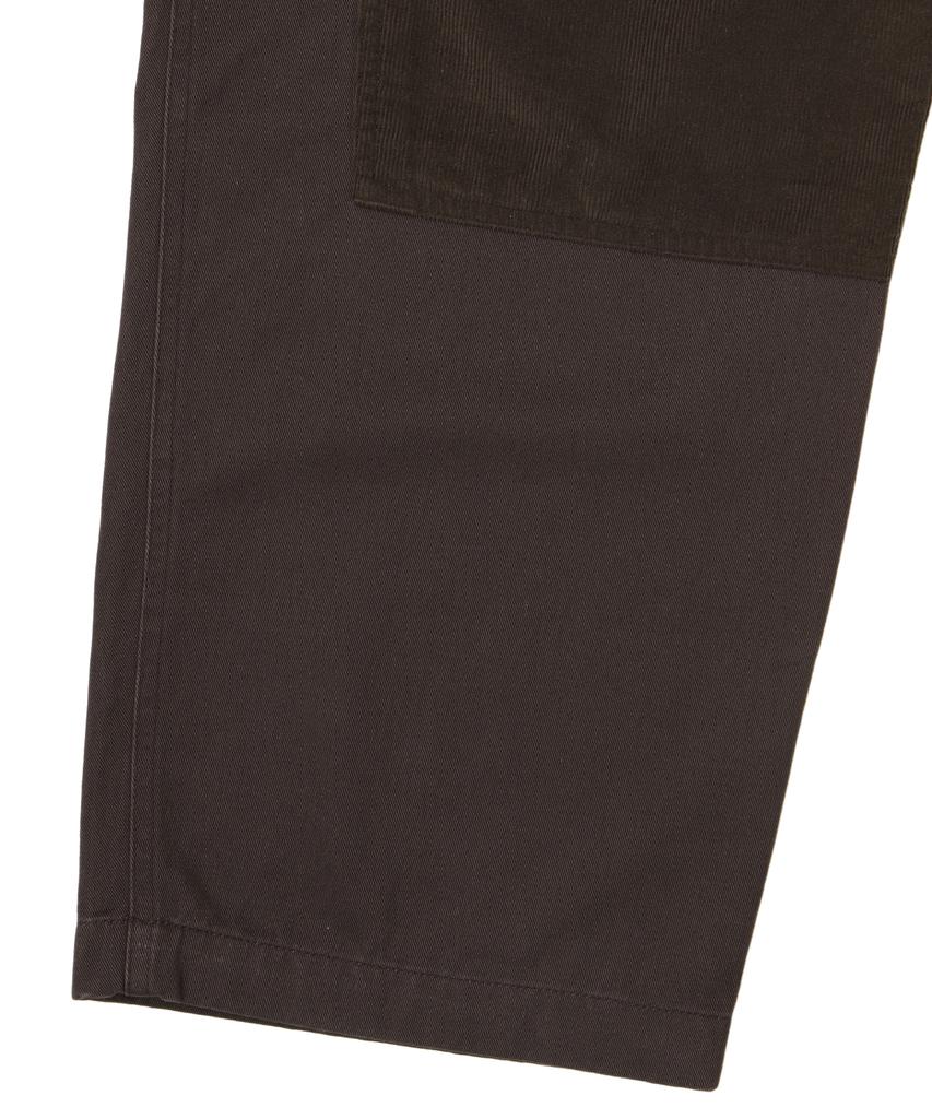 Syupeodeulai Corduroy Mix Straight Carpenter Pants Brown