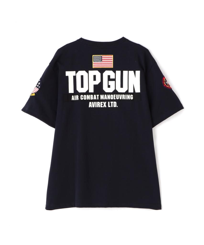 Avirex TOP GUN PATCH PRINT XL & T-SHIRT, Men's (120), Navy, 783-3934013