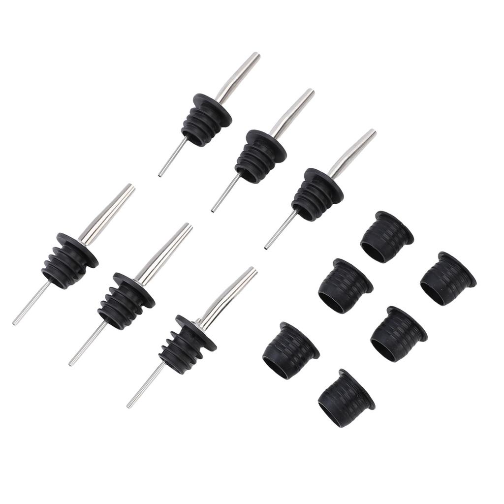 Nalévací hubička na likér a adaptér Nerezová ocel Silikon 6KS Nalévače na hrdlo láhve a 6KS Adaptérů