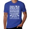 YES! I'M A SPOILED WIFE T-Shirt animal prinfor boys tops customizeds men workout shirt