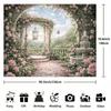 2D Pink Rose Garden Backdrop Romantic Archway Photography Background