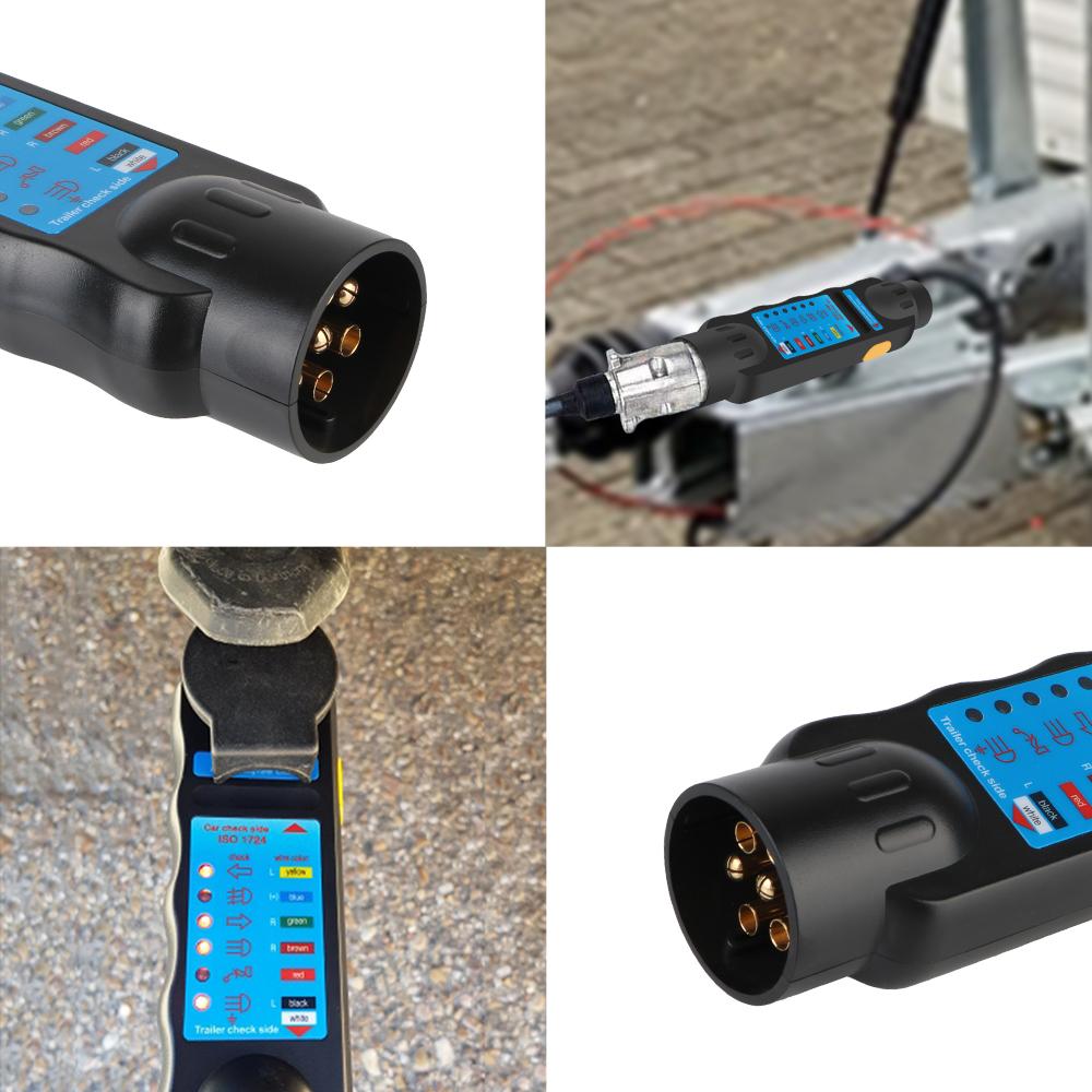 7pin 13Pin Adapter Socket 12V Trailer Tester Wiring Circuit Light Test Car Taillights Turn Signals Illumination Diagnostic ToolsGood product
