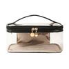 Transparent Makeup Bag Large-Capacity Waterproof Travel Toiletry Organizer with Brush Slots