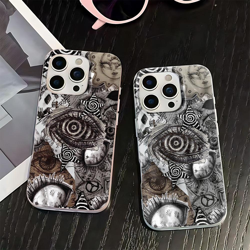 Dark Eye Collage Phone Case For Iphone 16 Pro Max 17 15 14 Plus 13 12 11 17Air Phone Cover Smooth Funda Coque